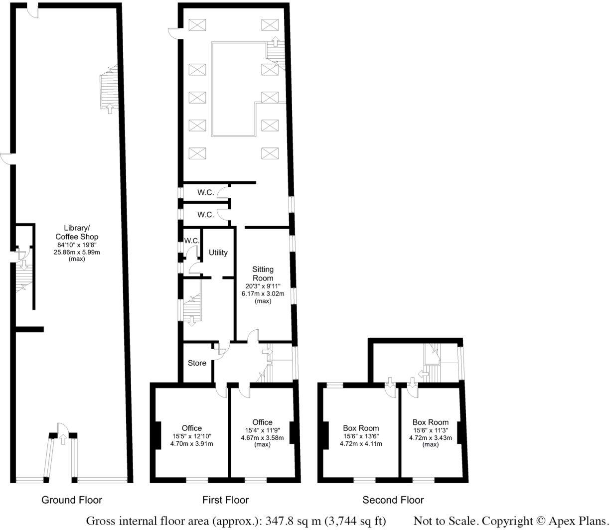 White Rose Book Cafe, 79-81 Market Place, Thirsk floorplan