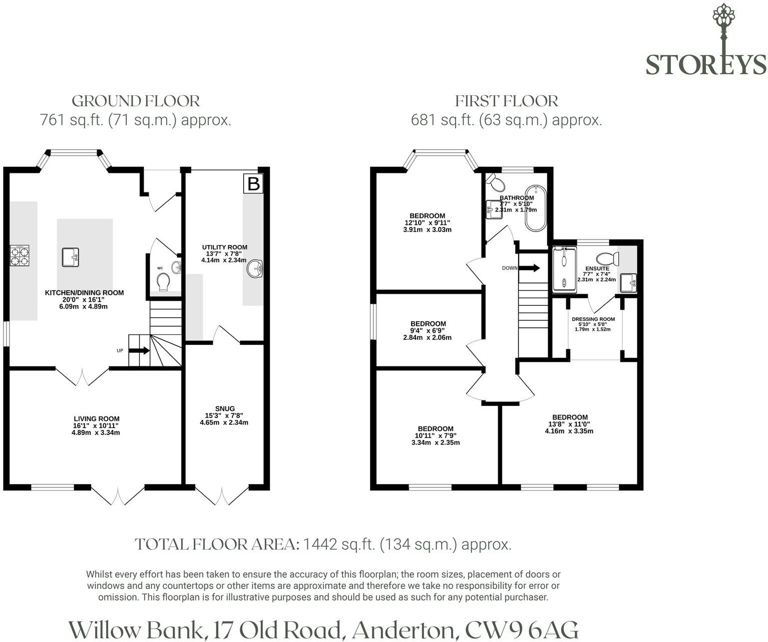 Willow Bank, 17 Old Road, Anderton, CW9 6AG floorplan