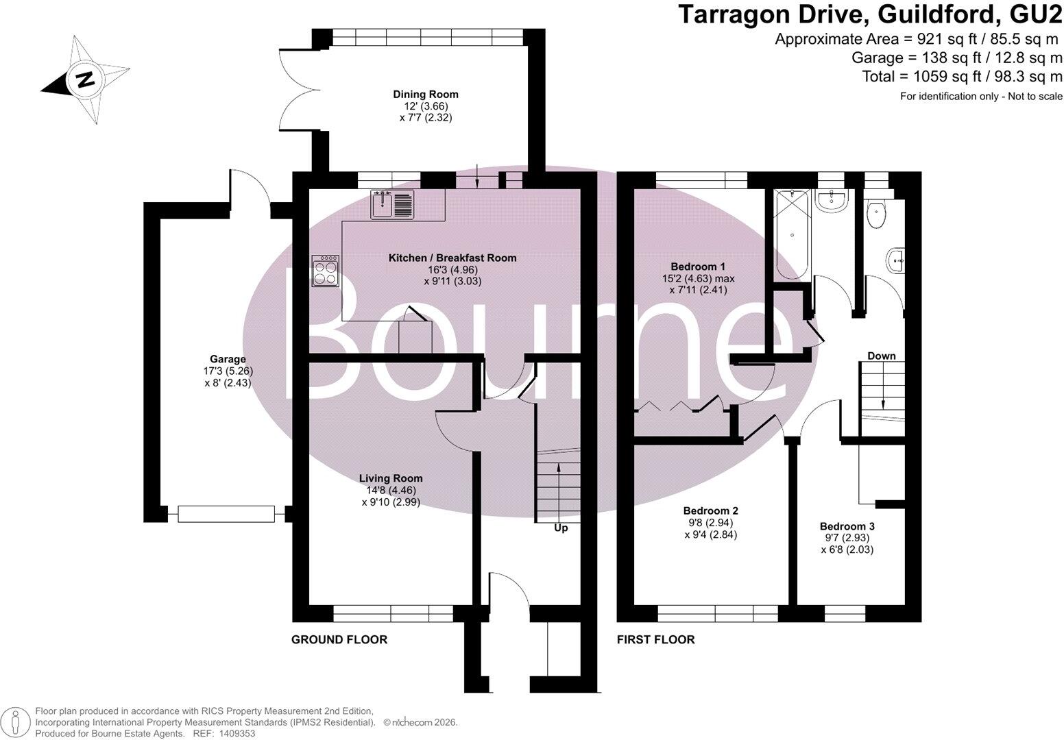 Tarragon Drive, Guildford, Surrey, GU2 floorplan