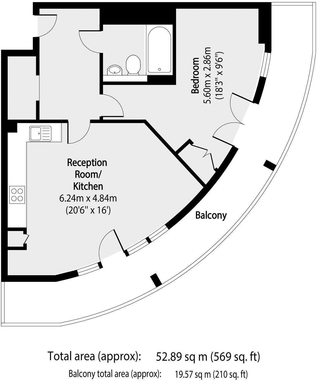 Quadrant Walk, Canary Wharf floorplan