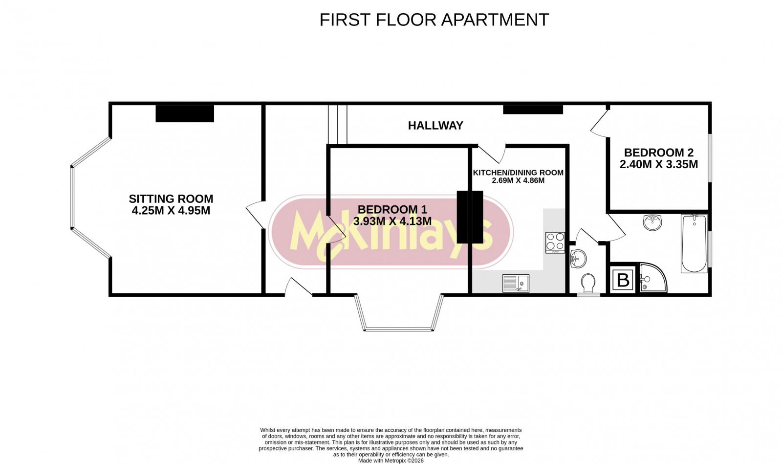 Spacious 2 bedroom apartment, Richmond Road location & No onward Chain floorplan
