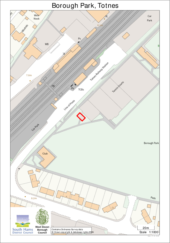 Site Plan - Borough Park, Totnes