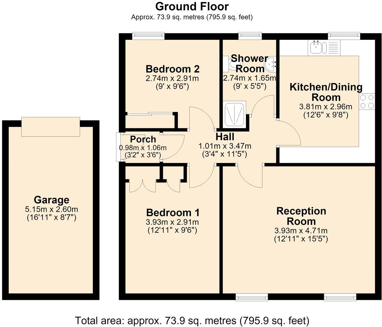 Newbold Back Lane, Newbold, Chesterfield floorplan