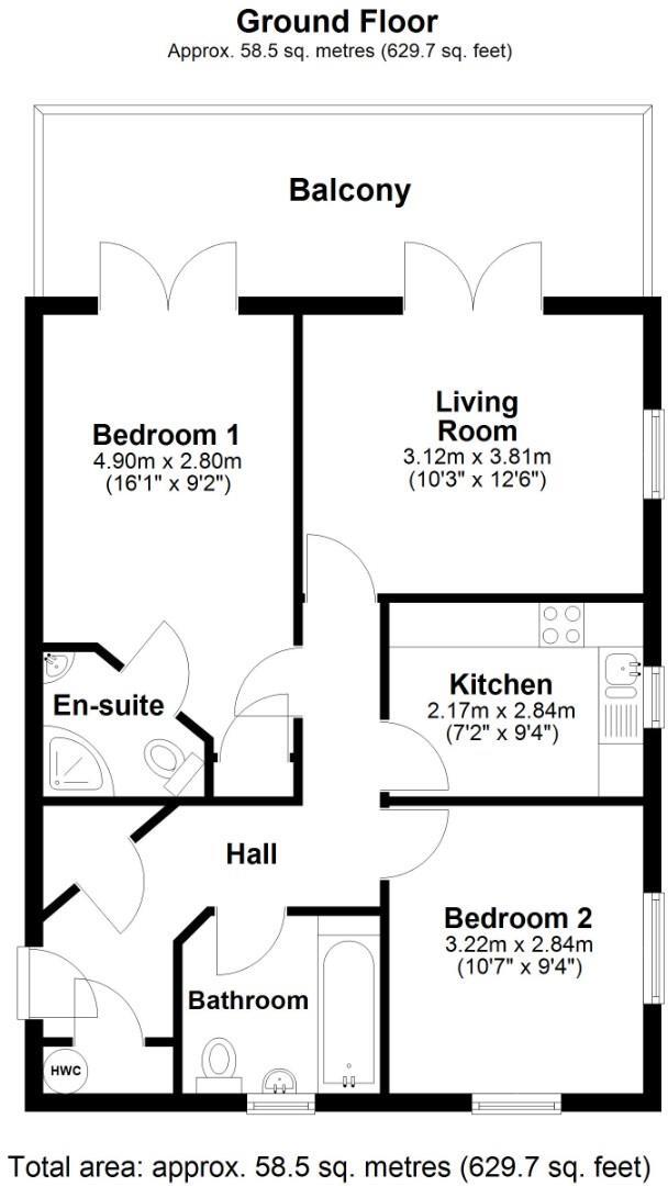 80 Grangemoor Court, Cardiff, CF11 0AE floorplan