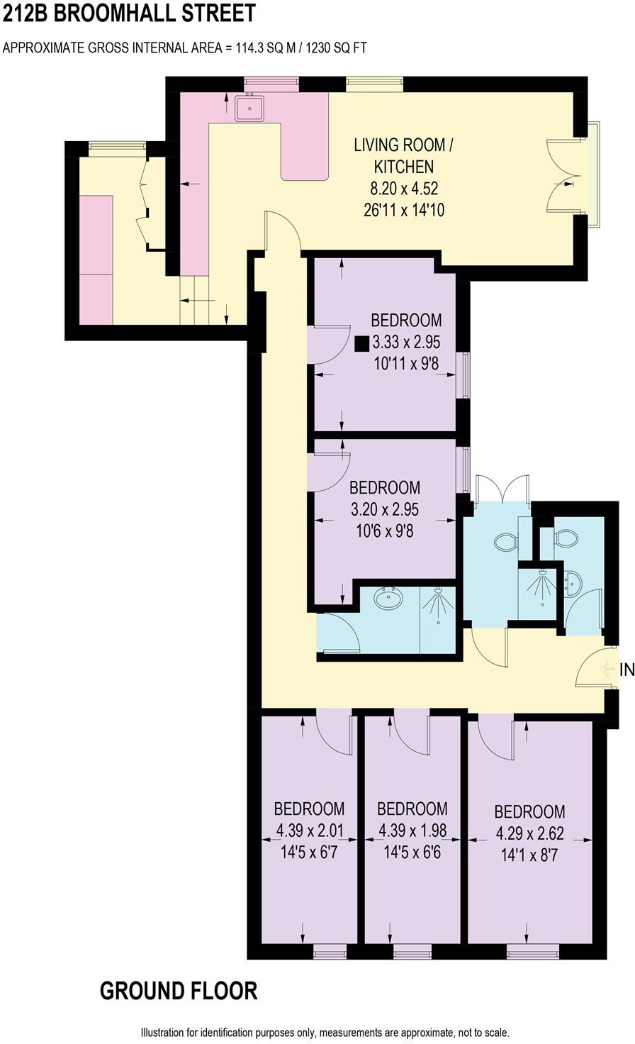 Flat B, 212 Broomhall Street, Broomhall, S3 7SQ floorplan