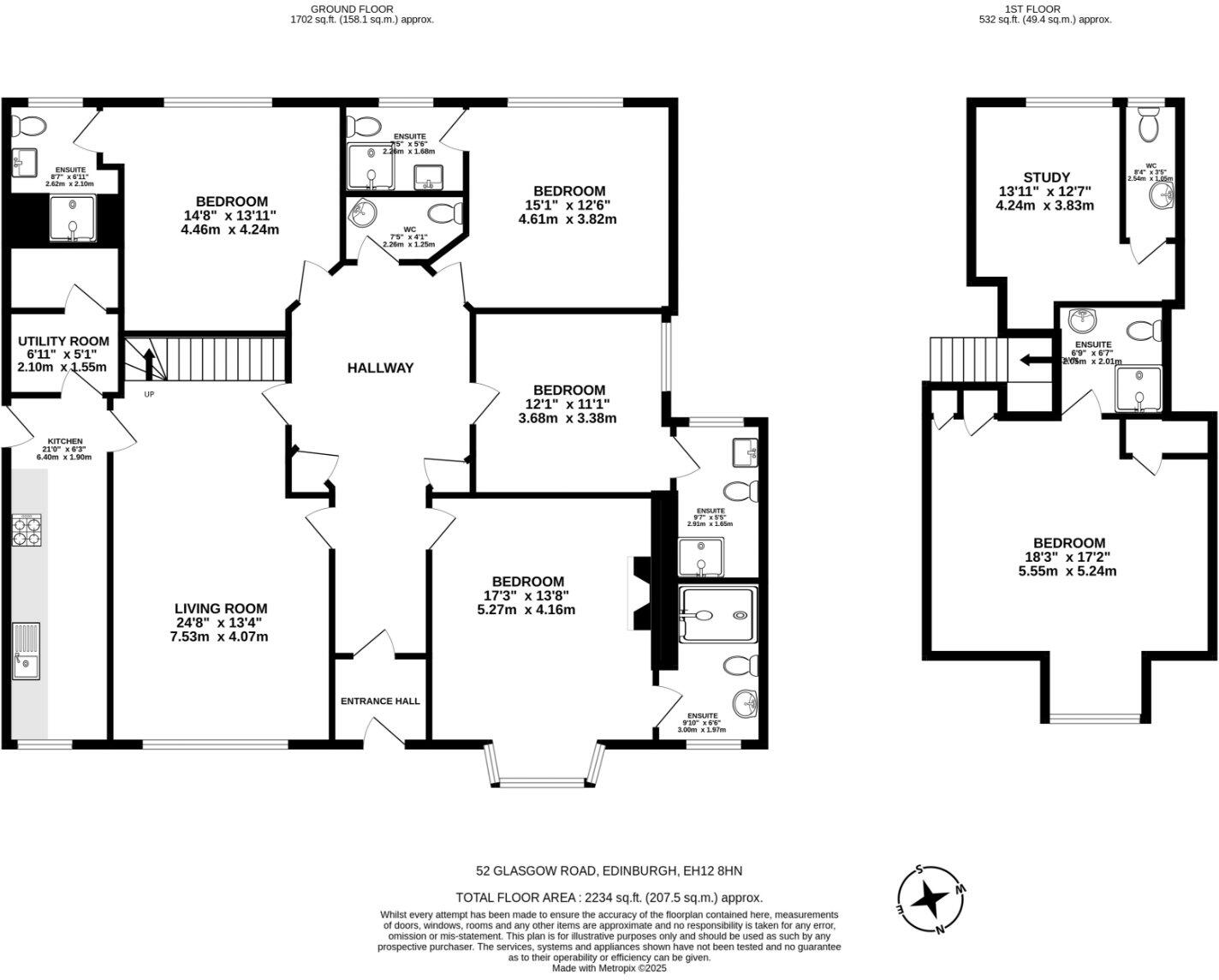 52 Glasgow Road, Corstorphine, Edinburgh, EH12 floorplan