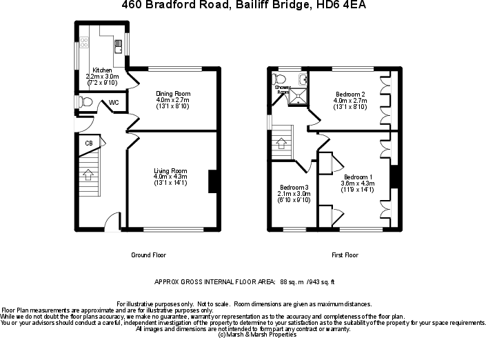 460 Bradford Road, Bailiff Bridge, HD6 4EA floorplan