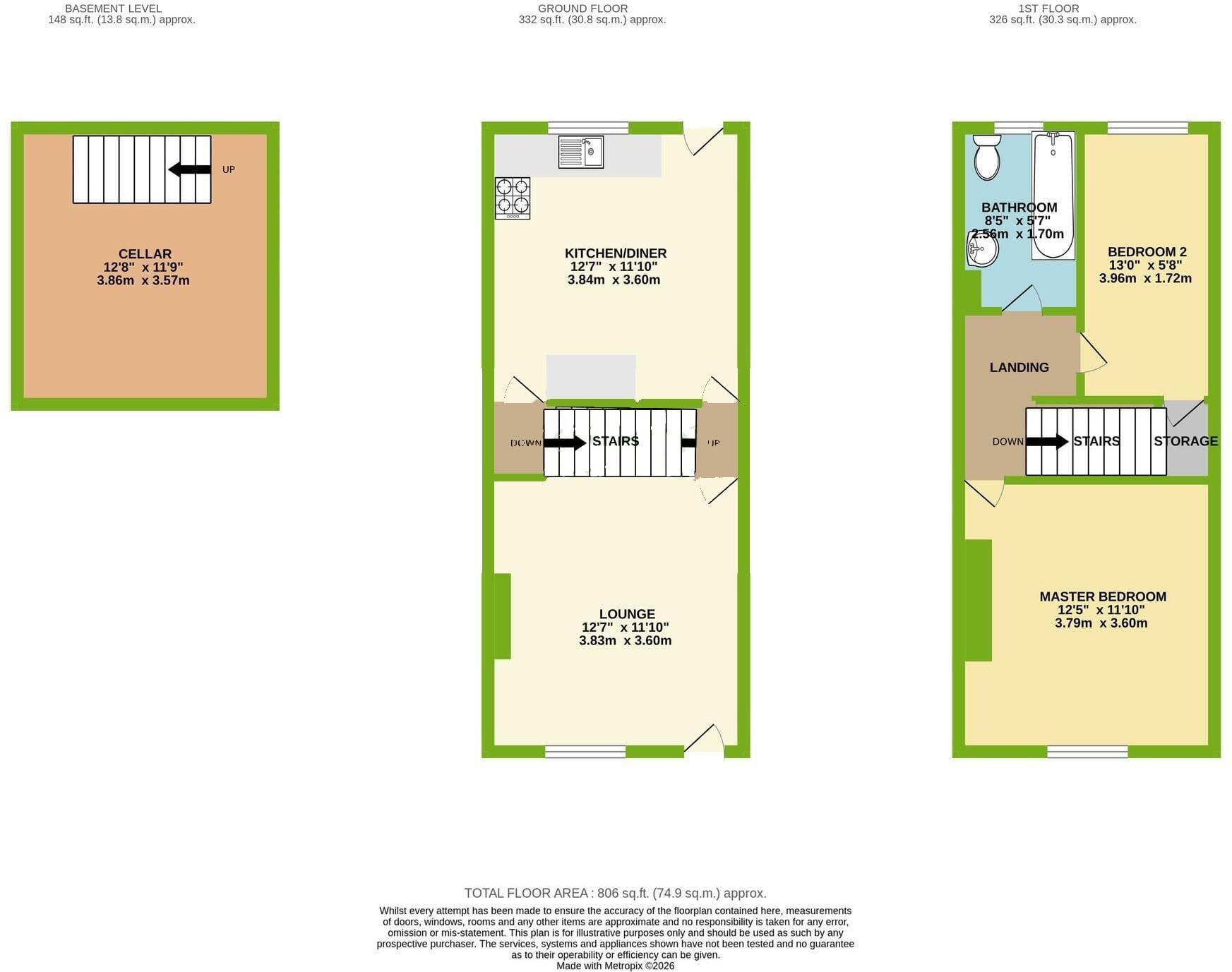 74 Albert Road, Mexborough, S64 9BT floorplan