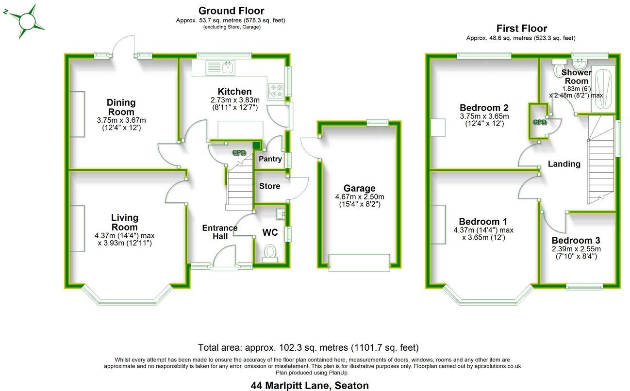 Marlpit Lane, Seaton, Devon, EX12 floorplan