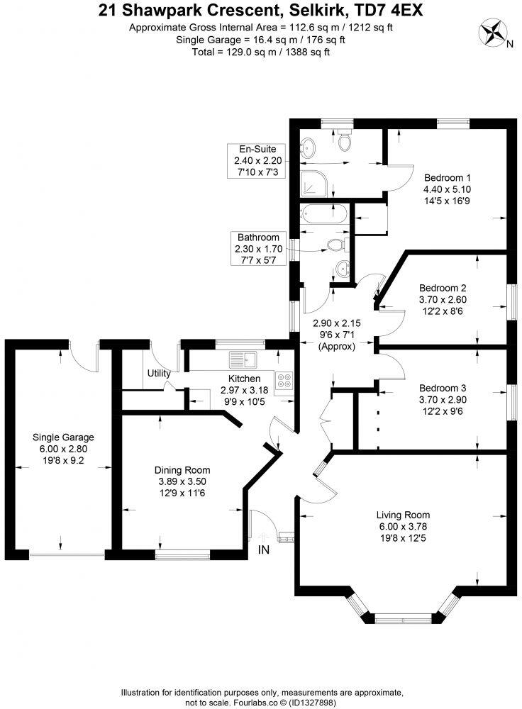 21 Shawpark Crescent, Selkirk, TD7 4EX floorplan