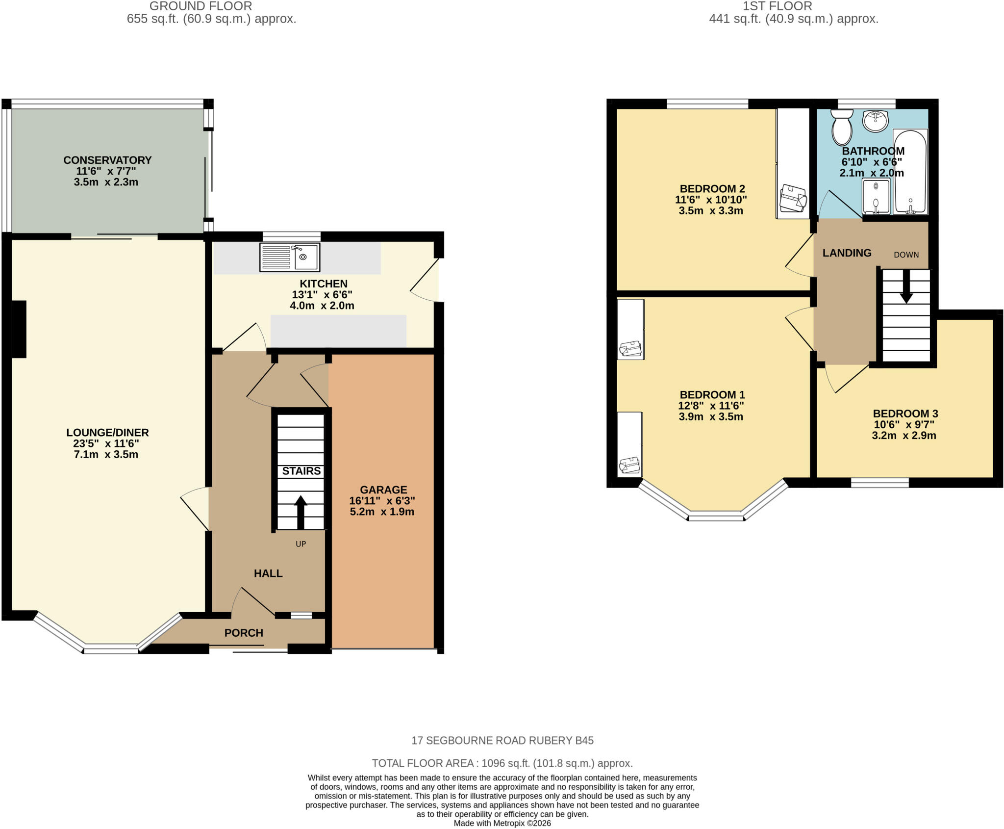 Segbourne Road, Rubery, Rednal, Birmingham, B45 floorplan
