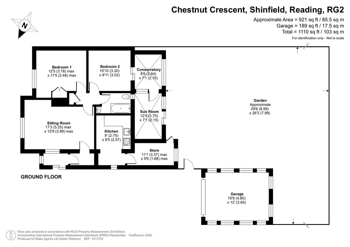 Chestnut Crescent, Reading, RG2 floorplan