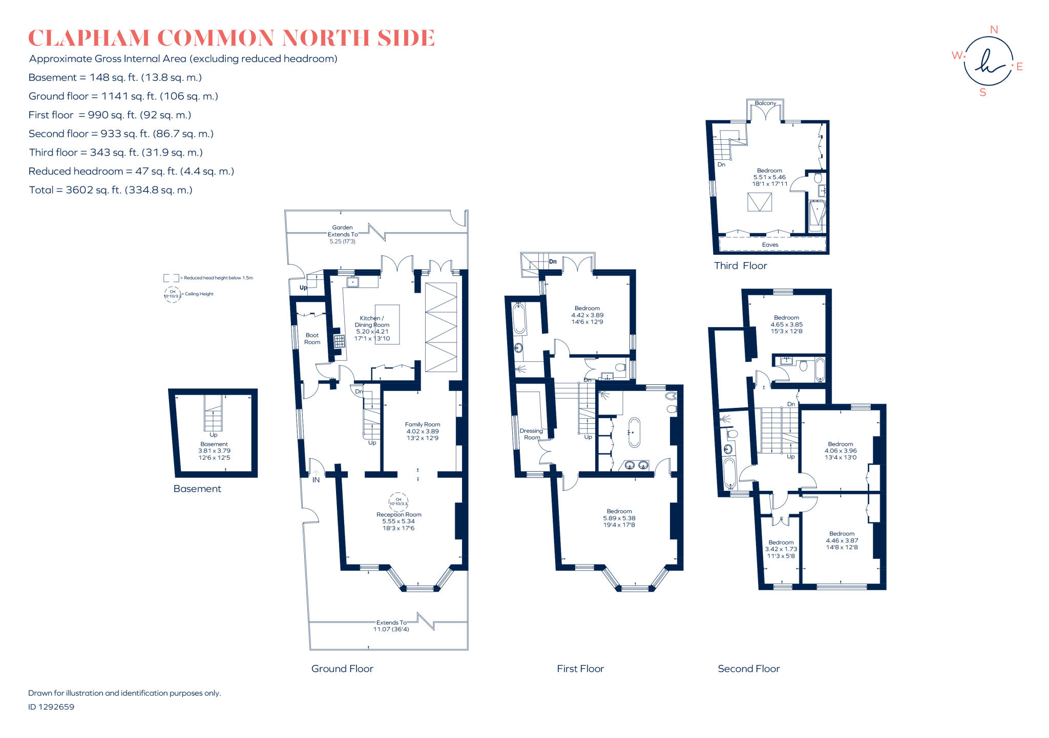Clapham Common North Side London SW4 floorplan