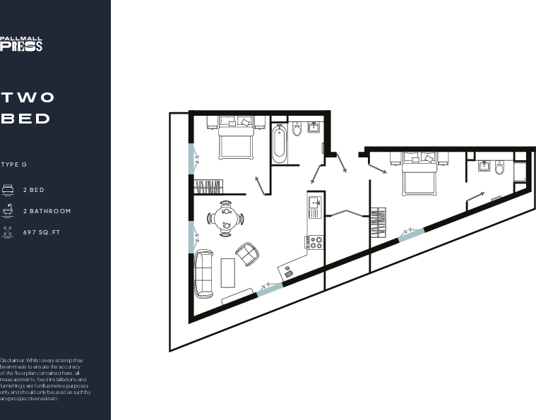 Flat 2105, Pall Mall, Liverpool floorplan