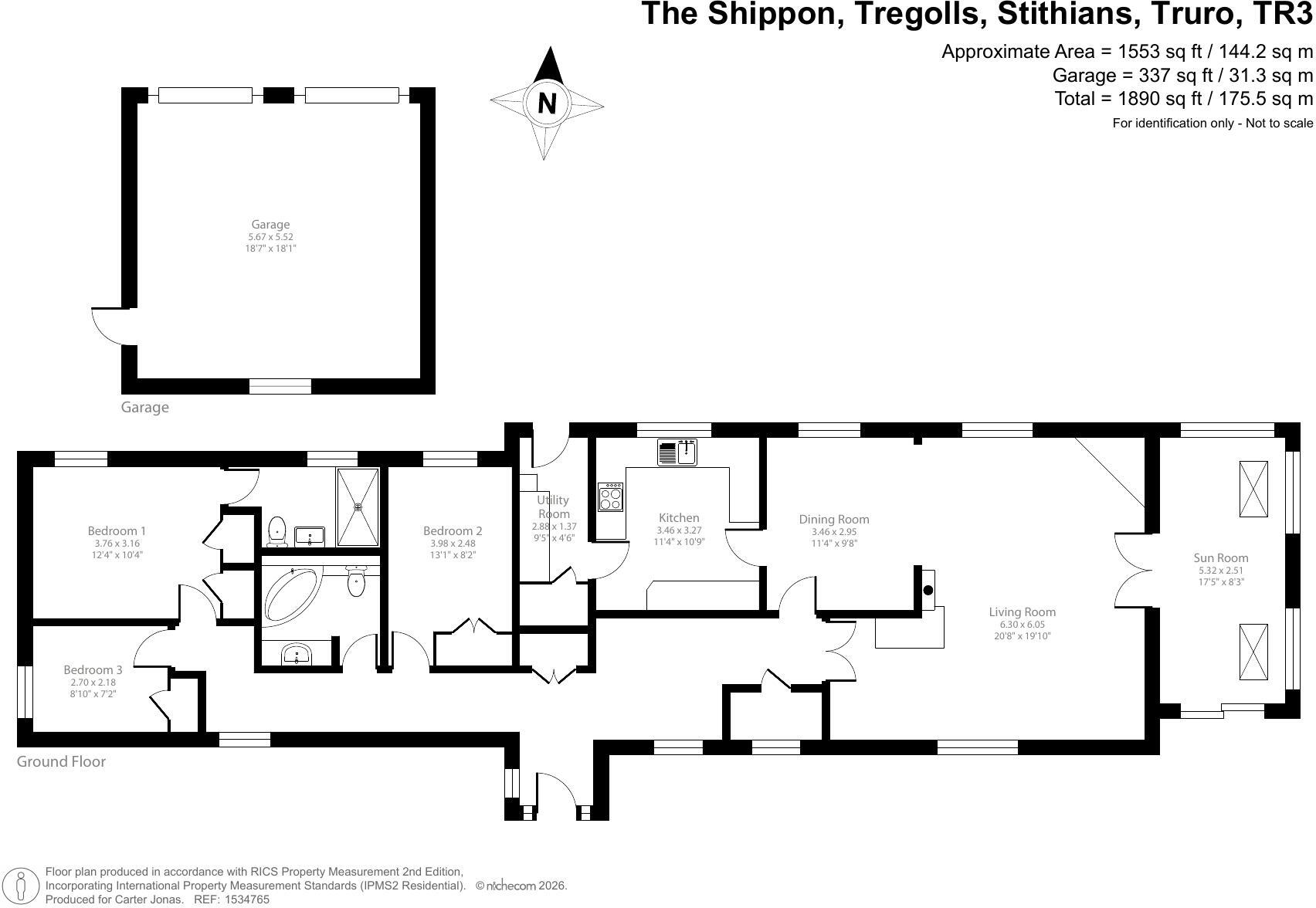 Tregolls, Stithians, Truro, Cornwall, TR3 floorplan