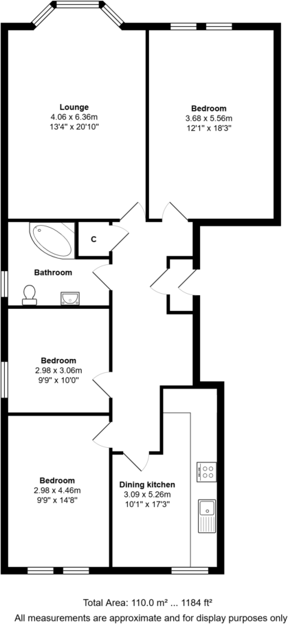 1/1, 96 Great George Street, Hillhead, Glasgow G12 8RY floorplan