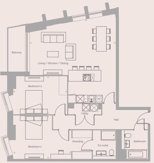 Castle Wharf, M15 floorplan