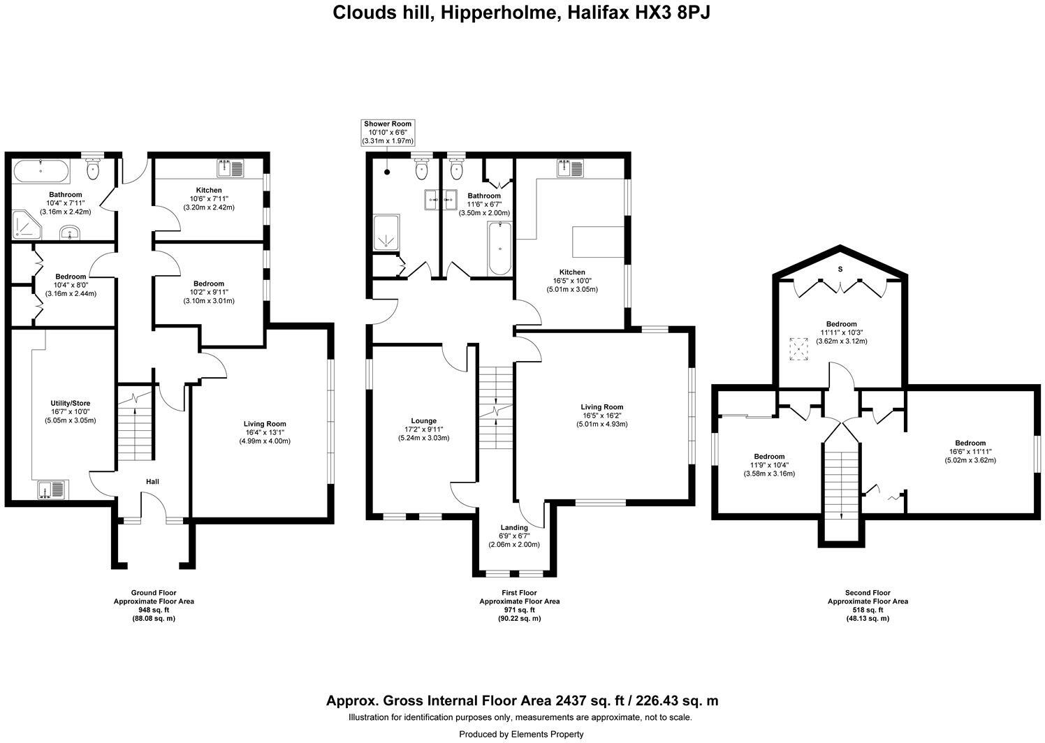 Clouds Hill, Halifax Old Road, Hipperholme, Halifax, HX3 8PJ floorplan
