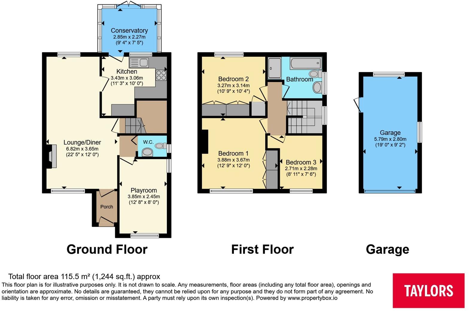 Caister Road, Bedford, Bedfordshire, MK41 floorplan