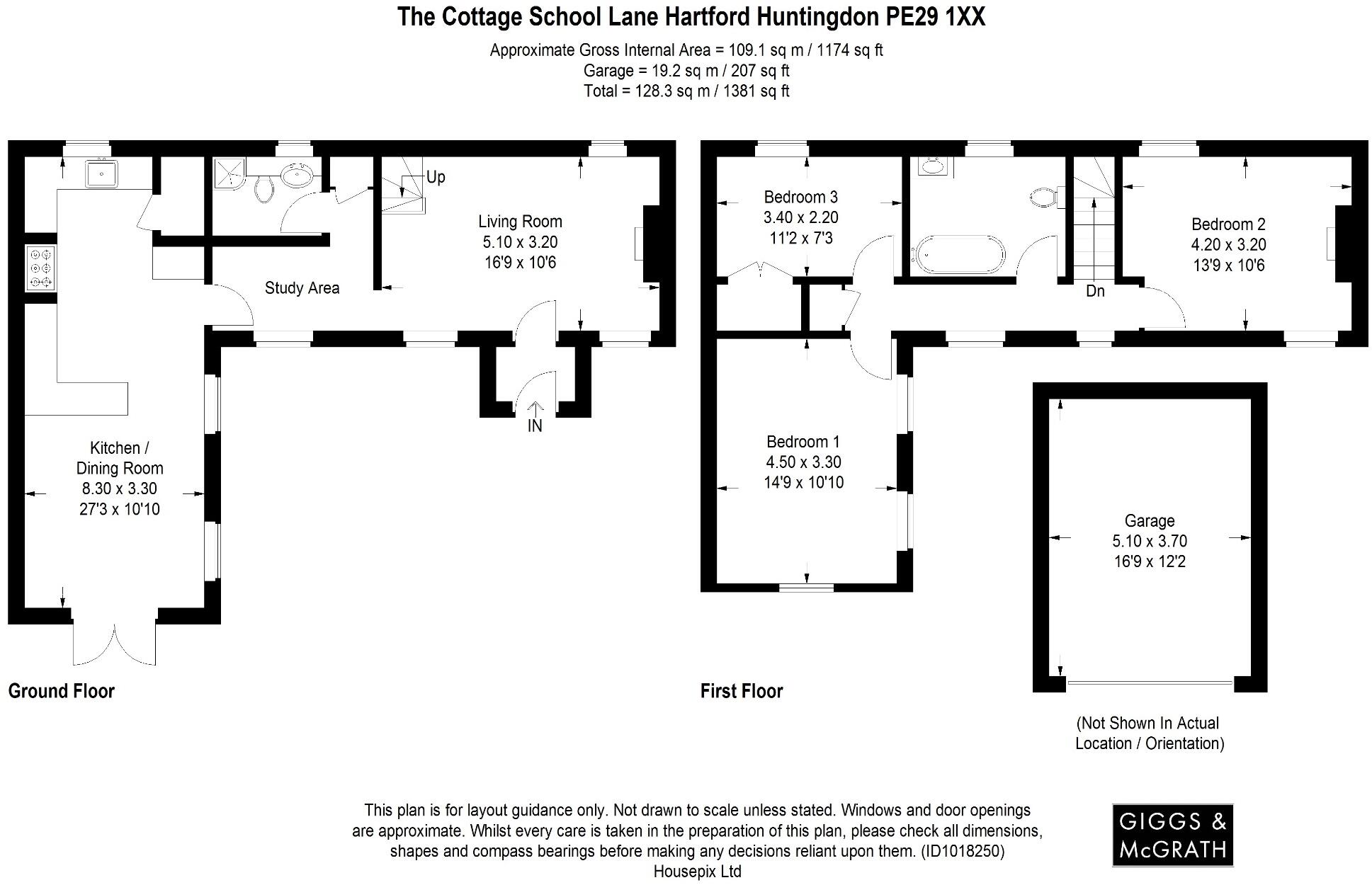 School Lane, Hartford, Huntingdon, Cambridgeshire, PE29 1XX floorplan