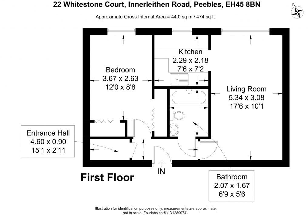 22 Whitestone Court, Innerleithen Road, Peebles, EH45 8BN floorplan