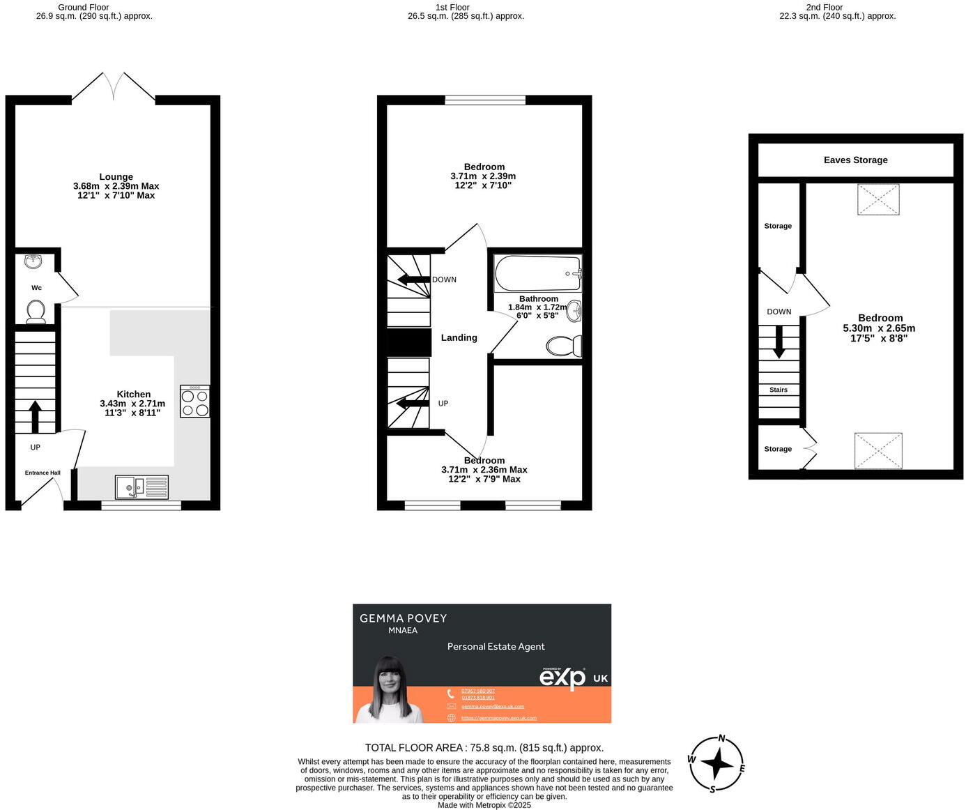 54 Maindiff Drive, Abergavenny, Monmouthshire, NP7 6PX floorplan