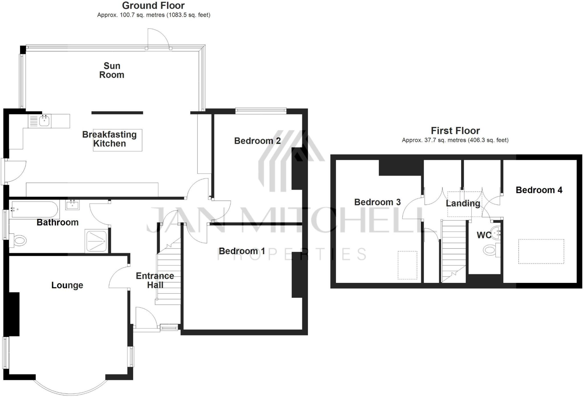 Coach Road, Great Usworth, Washington floorplan