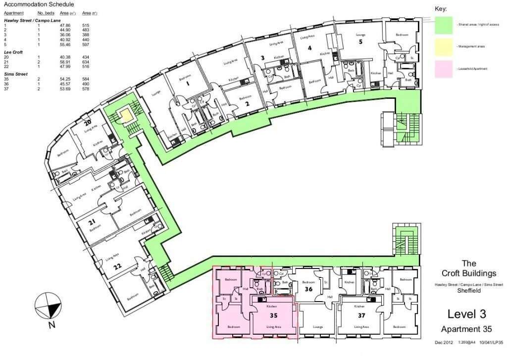 Flat 35, Croft Buildings, 2 Hawley Street, S1 2FL floorplan