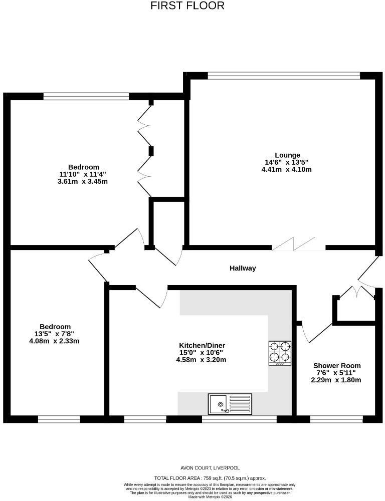 Avon Court, Liverpool floorplan