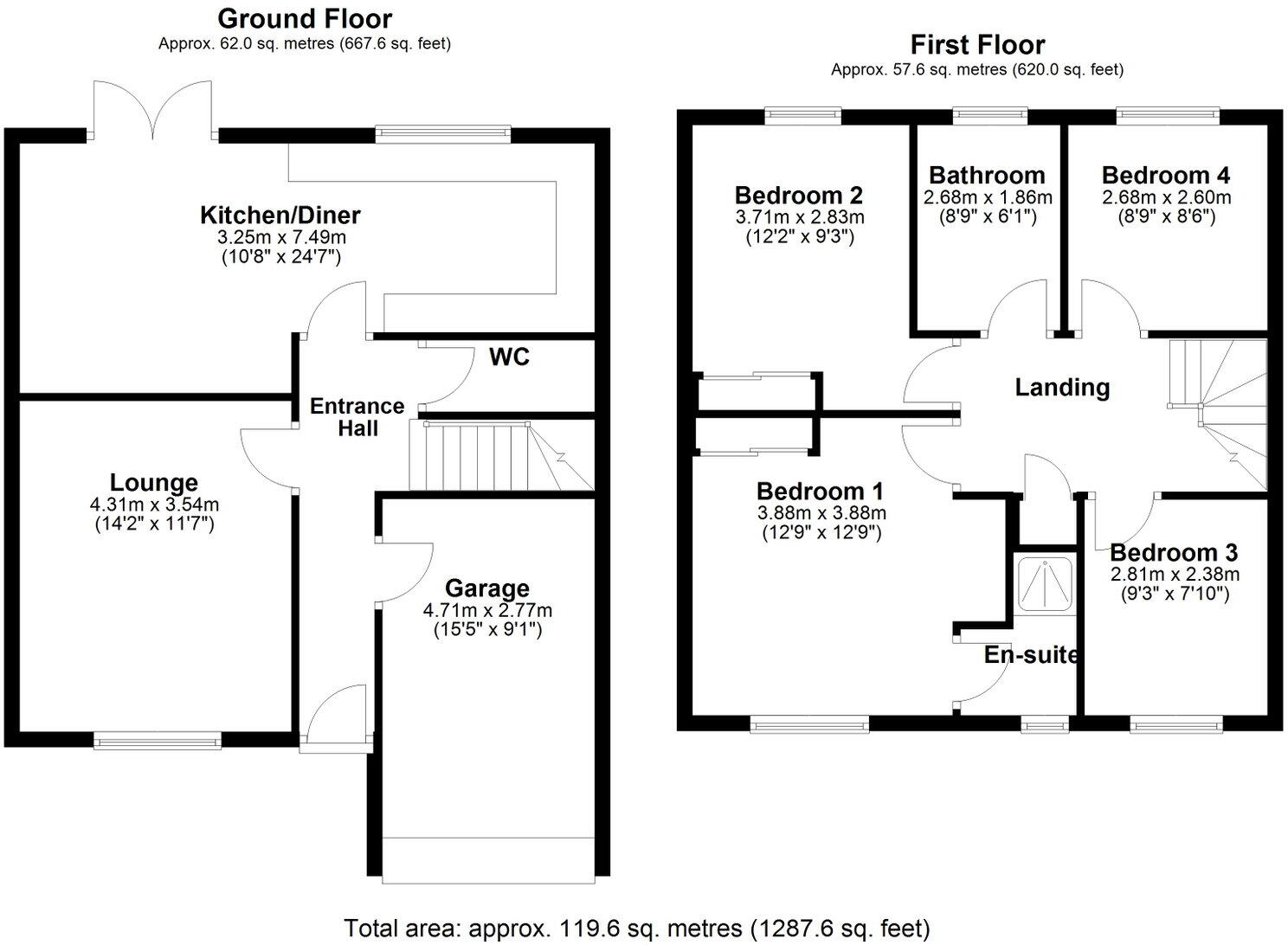 Woodpecker Close, Sandbach, CW11 3JU floorplan