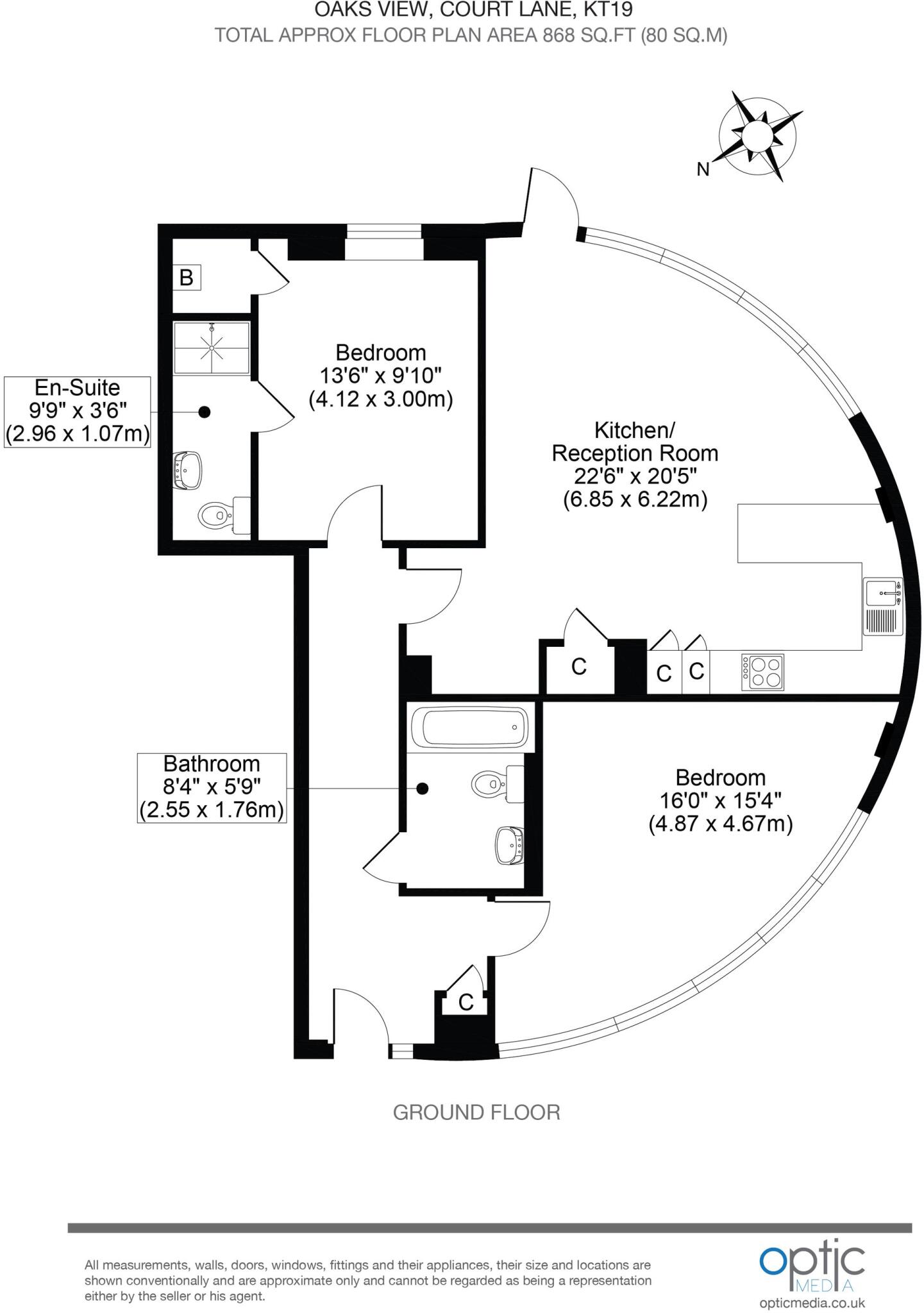 Court Lane, Oaks View Court Lane, KT19 floorplan