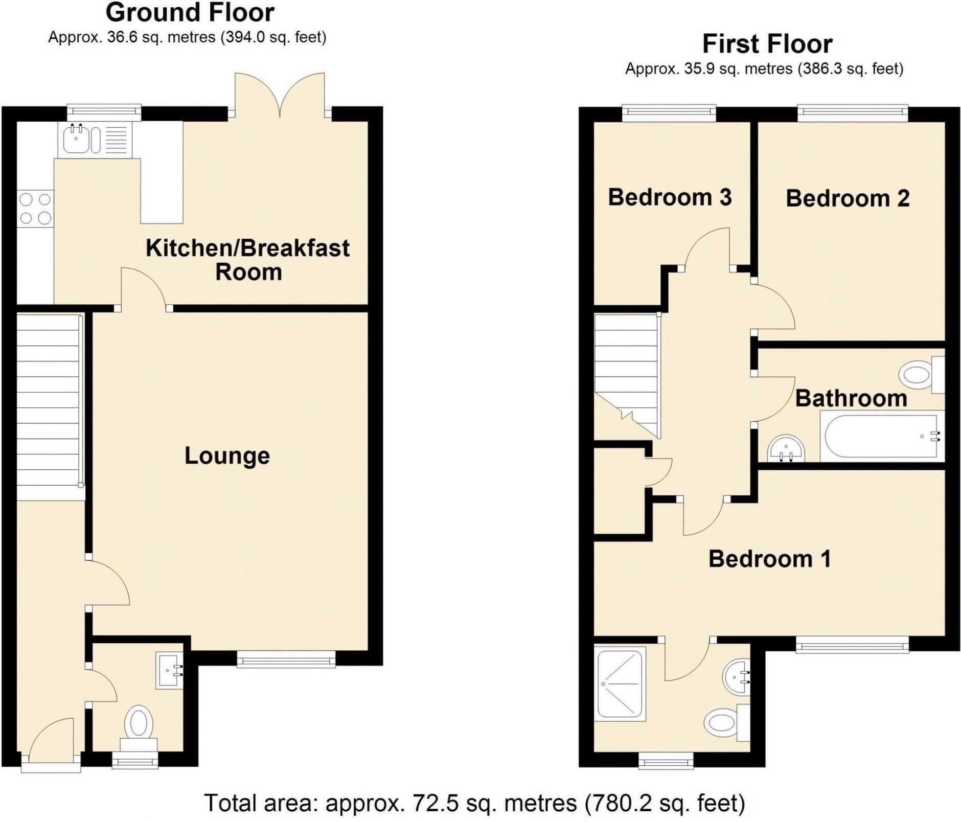 Dormeads View, Weston-Super-Mare - SUPERB 3 BED SEMI floorplan