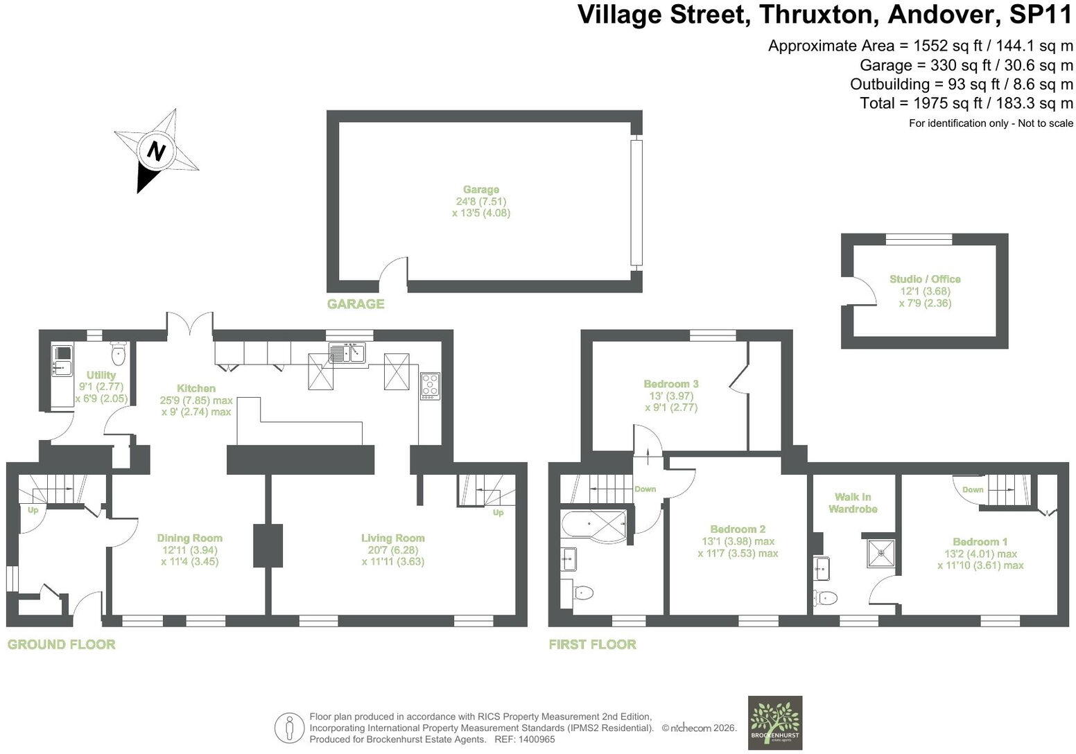 Village Street, Thruxton, Andover, SP11 8NQ floorplan