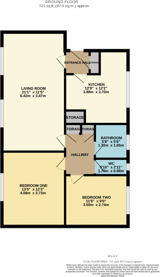 Flat 2, Lloyd Square, 12 Niall Close, Birmingham, West Midlands B15 3LX floorplan