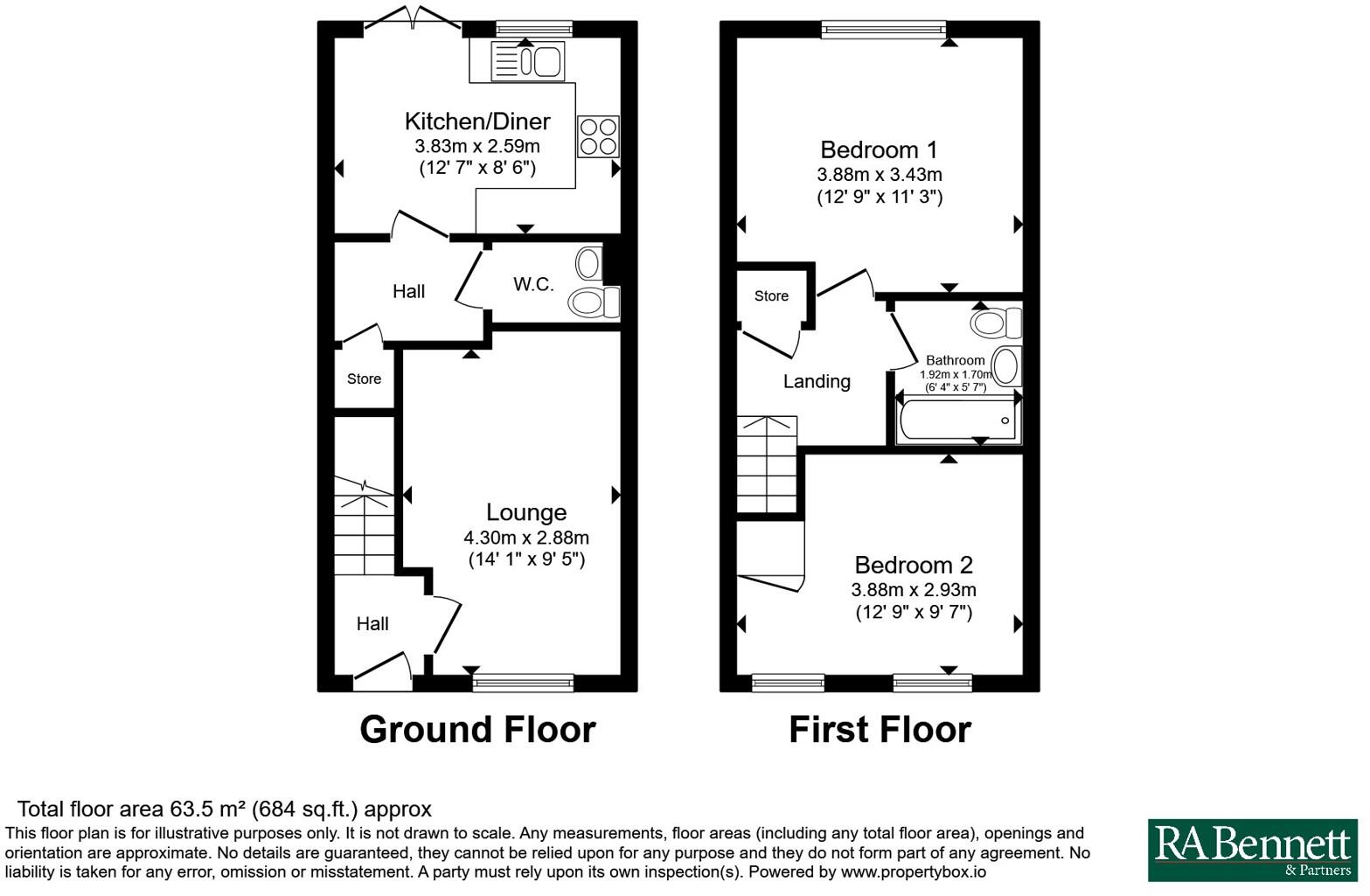 Bennett Grove, Bishops Tachbrook, Leamington Spa, Warwickshire, CV33 floorplan