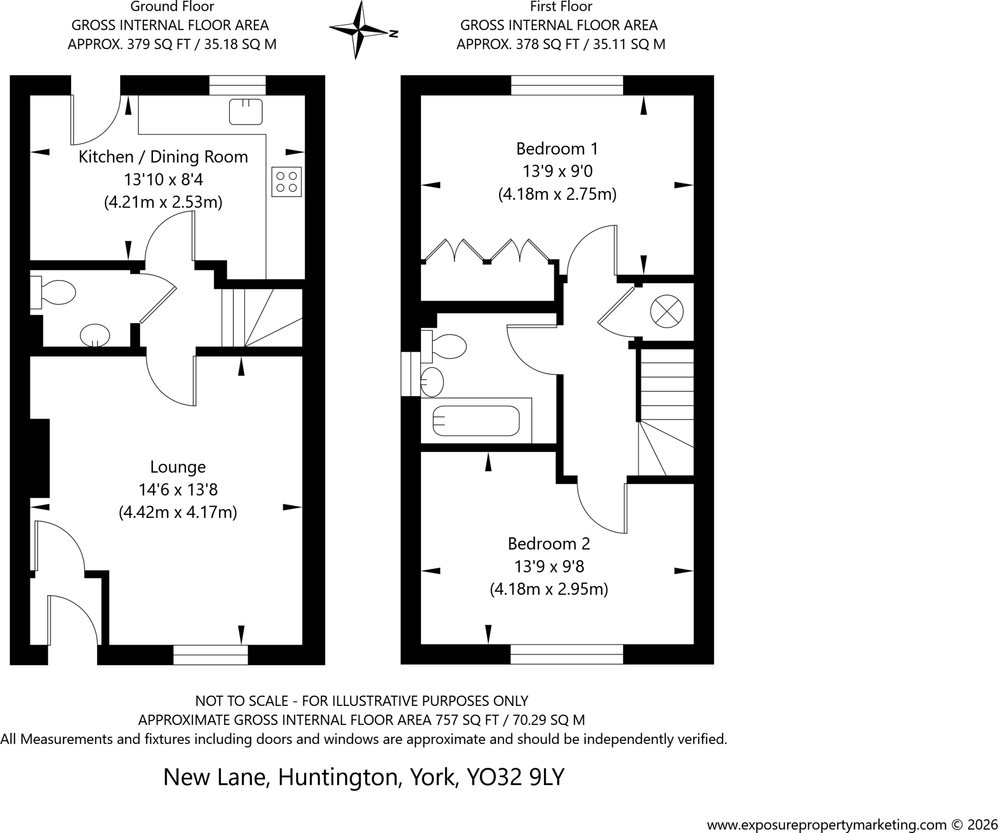 New Lane, Huntington, York, North Yorkshire, YO32 floorplan