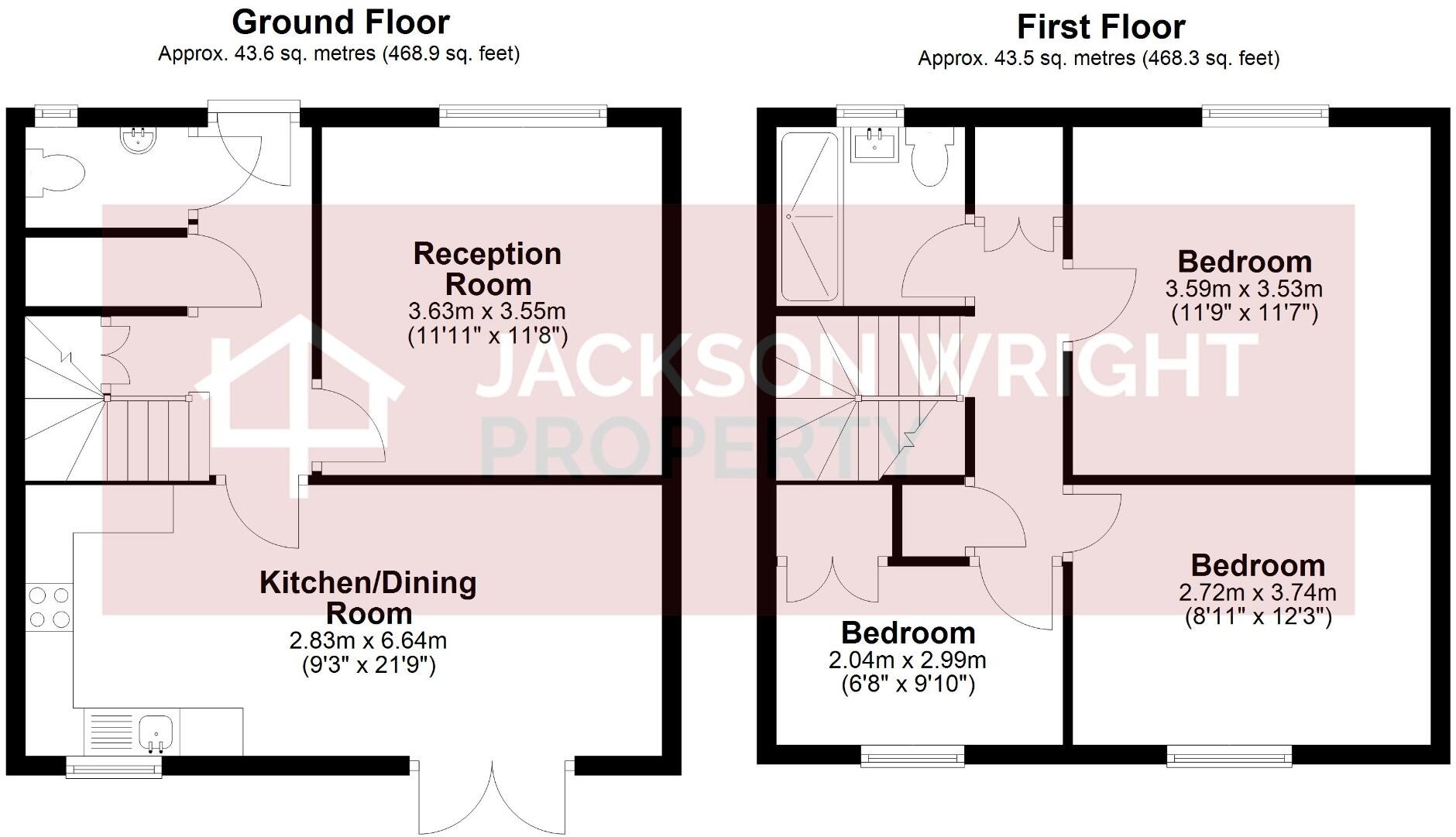 47, Gainsborough Road, Basingstoke, Hampshire, RG21 floorplan