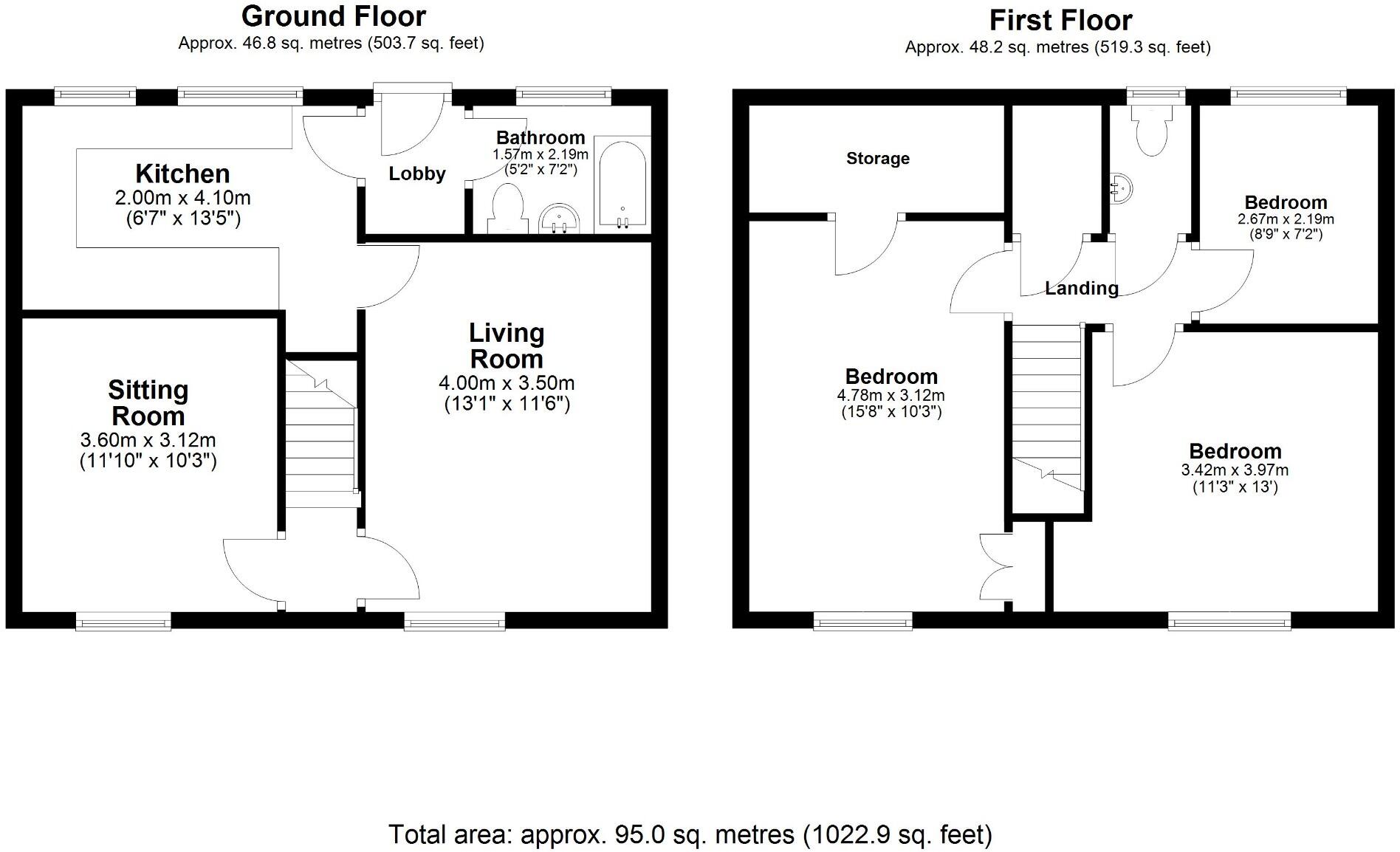 24 Sandy Lane, Rugeley, Staffordshire, WS15 2LA floorplan