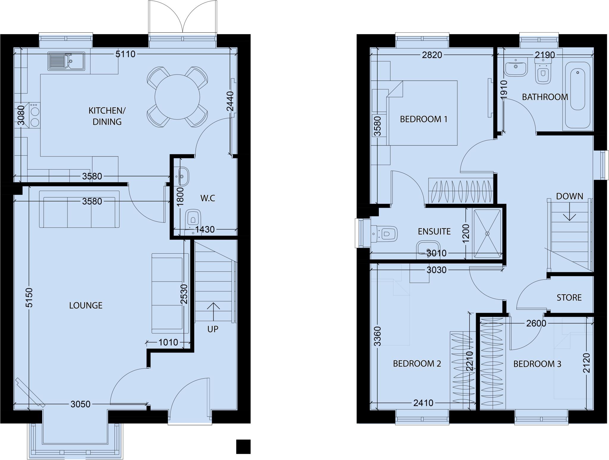 Plot 43, The Worcester (Semi-Detached), Burlington Rise, School Road, Kirkby-in-Furness, LA17 7UH floorplan