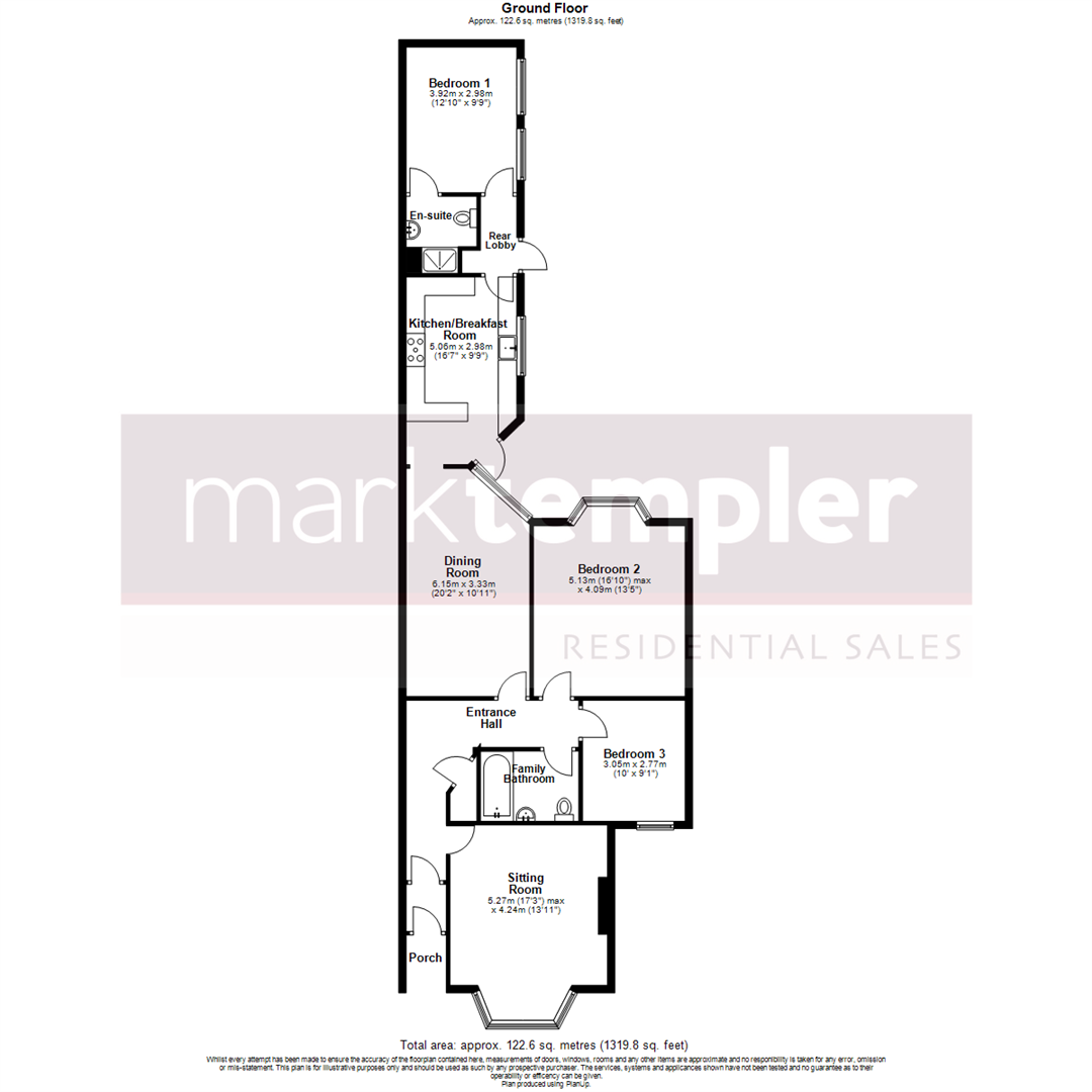 Three bedroom Victorian garden apartment, situated within the desirable South Ward area of Weston-Super-Mare floorplan