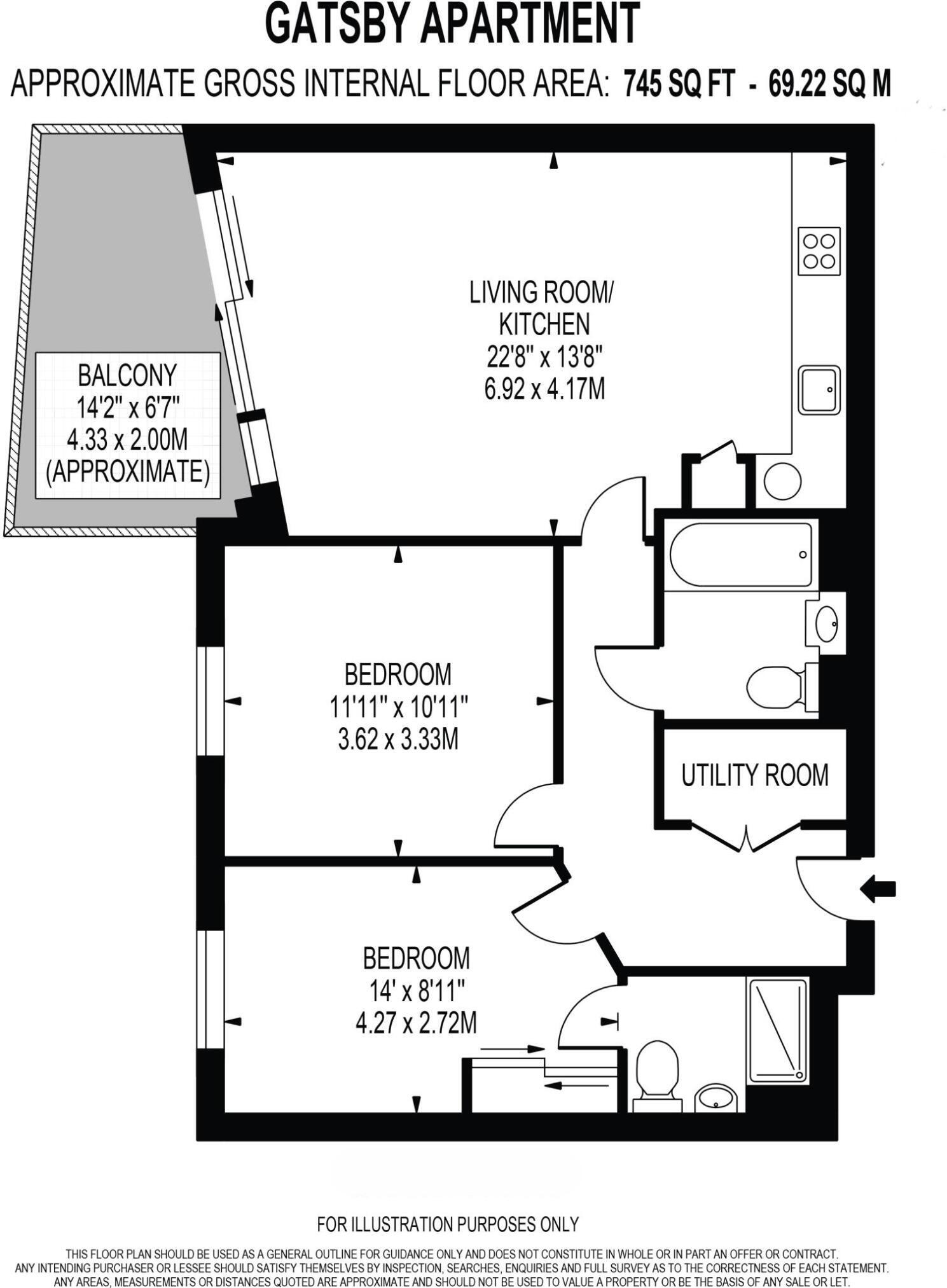 Gatsby Apartments, E1 floorplan
