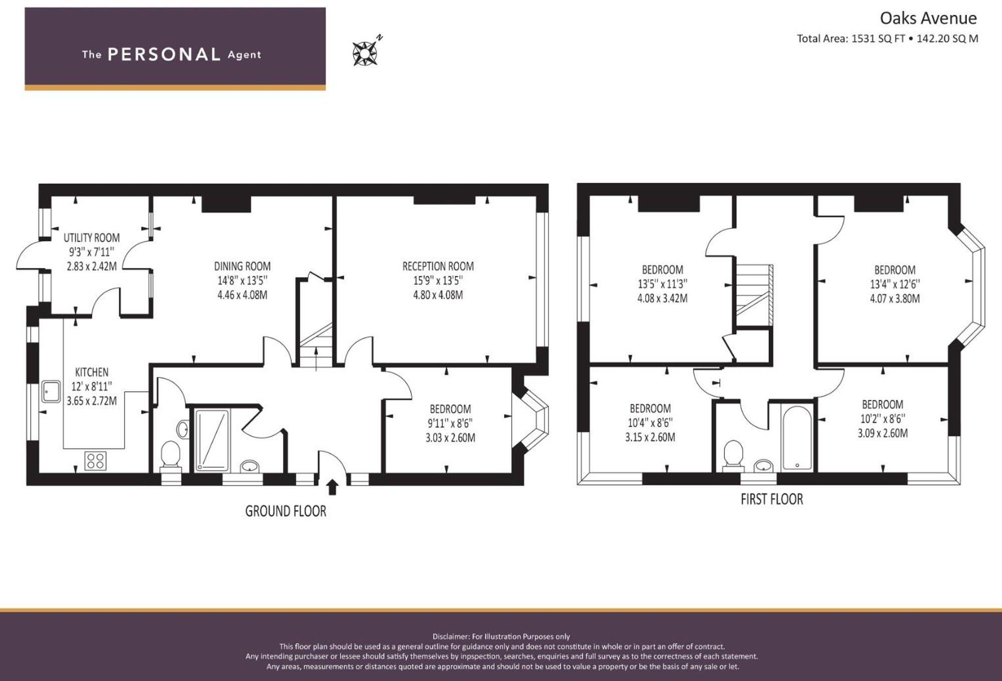 Oaks Avenue, Worcester Park, KT4 floorplan