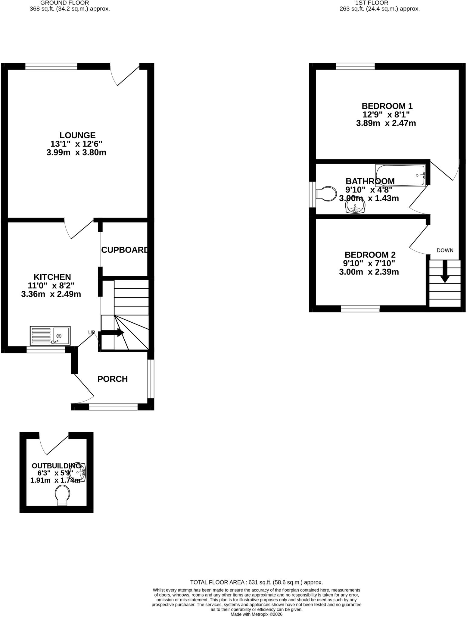 83,Carr Road, Deepcar, Sheffield, South Yorkshire S36 2PR floorplan