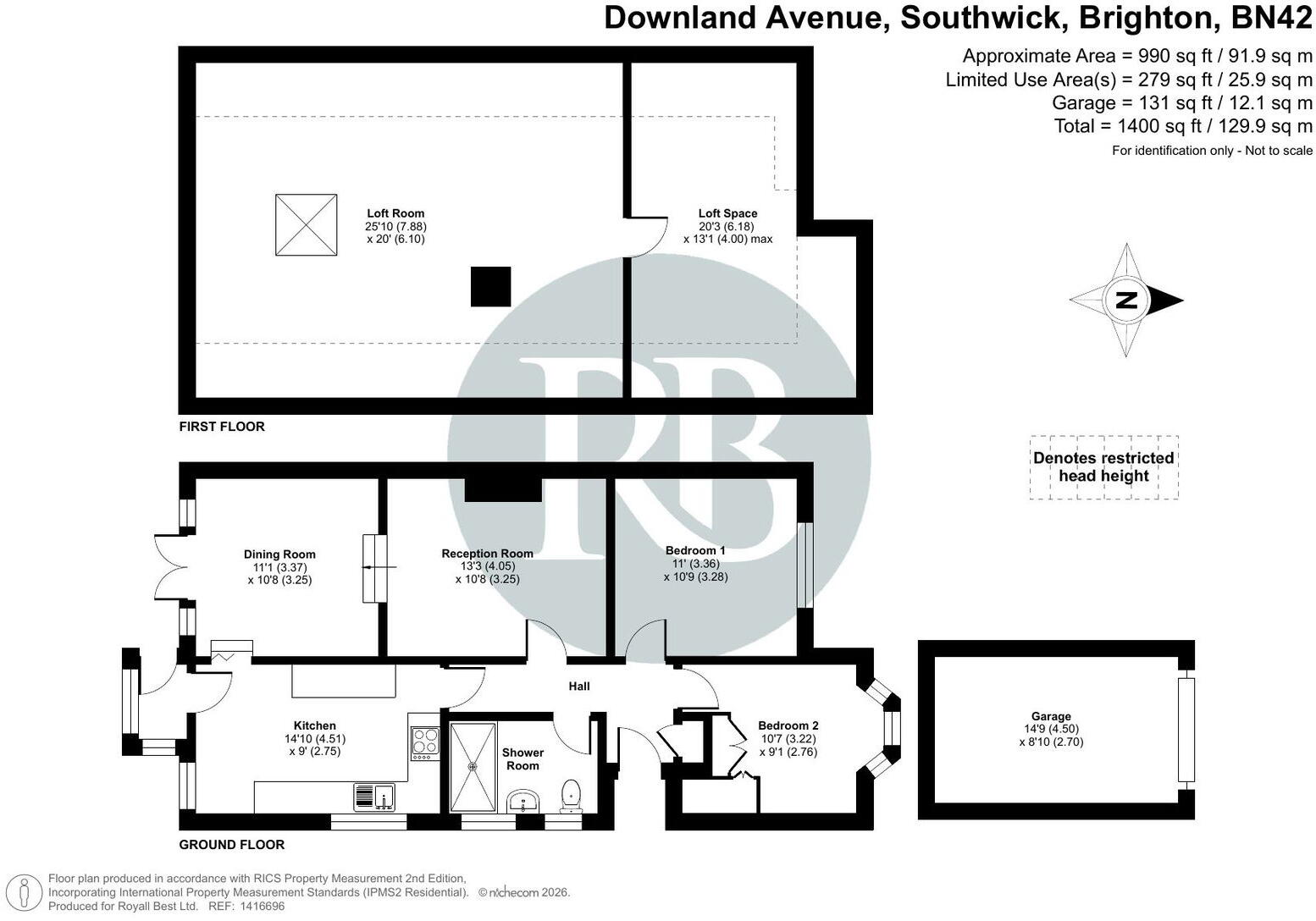 Downland Avenue, Southwick, Brighton, BN42 4RG floorplan