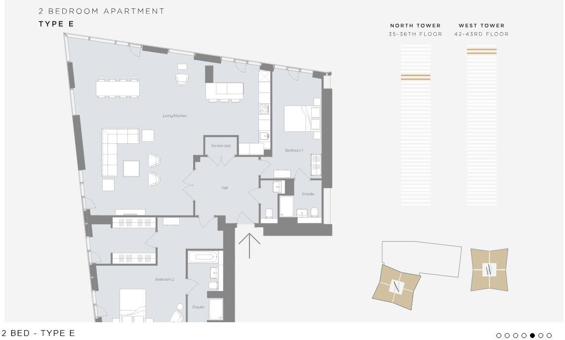 The Residences, North Tower, Deansgate Square M15 floorplan