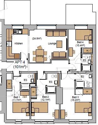 27/28 - Bank Street - Four Bedroom En Suite Student Apartment floorplan