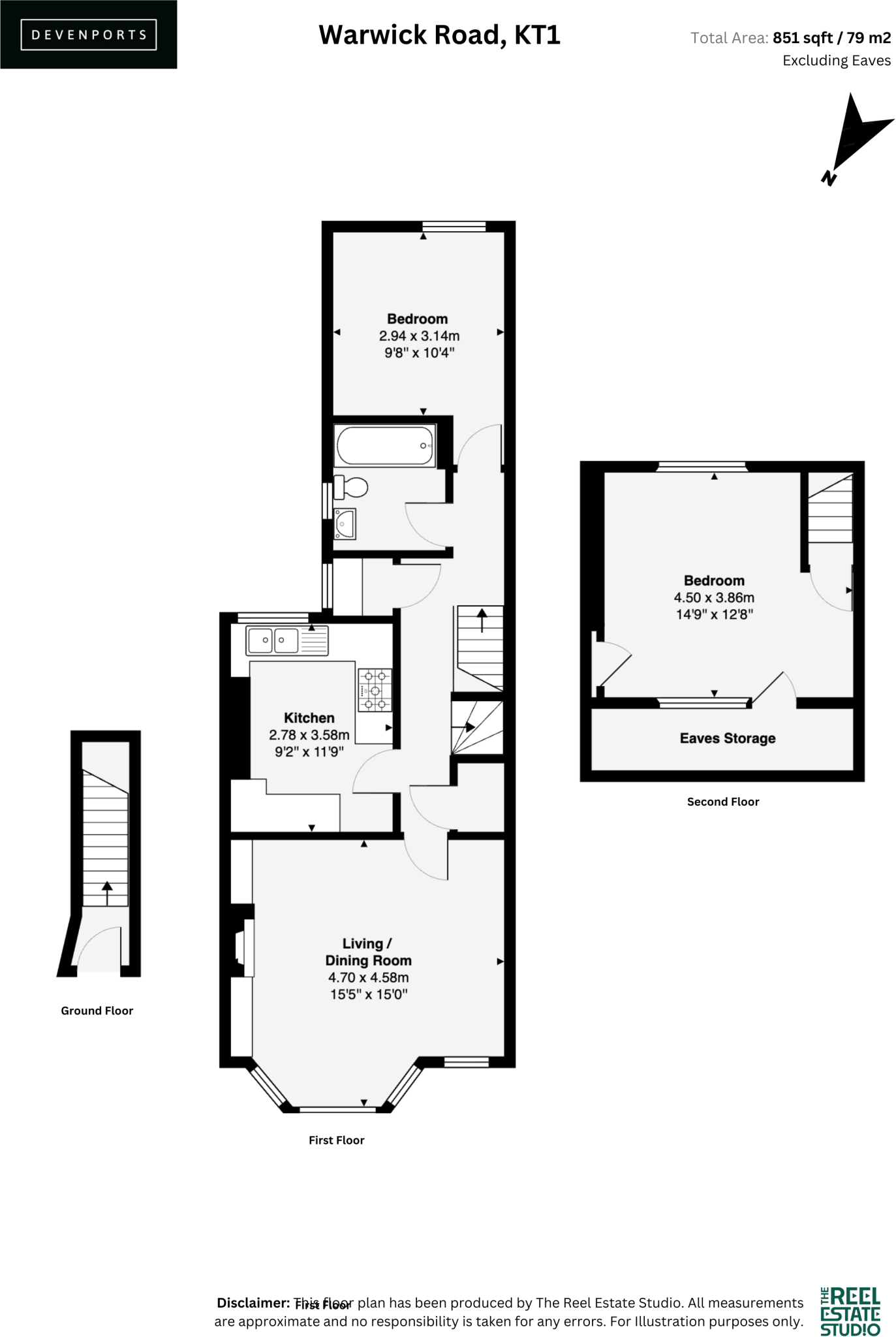 Warwick Road, Hampton Wick, KT1 floorplan