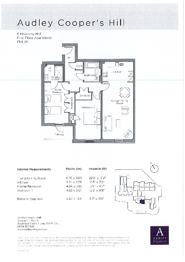 6 Mowbray Hall, Marshall Walk, Egham, Surrey, TW20 floorplan