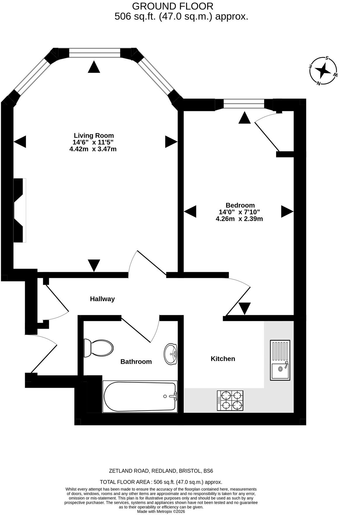 Zetland Road, Redland, Bristol, BS6 7AD floorplan