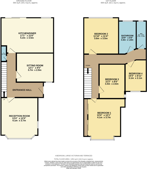 216 East Park Road, Leicester LE5 5FD floorplan